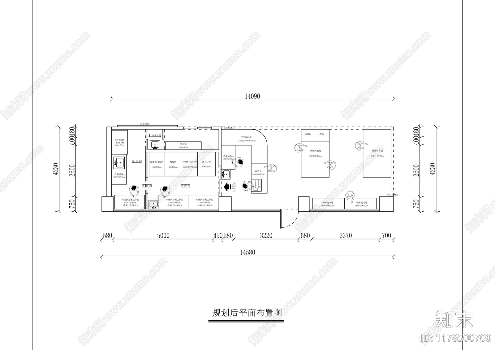 现代蛋糕店施工图下载【ID:1178500700】