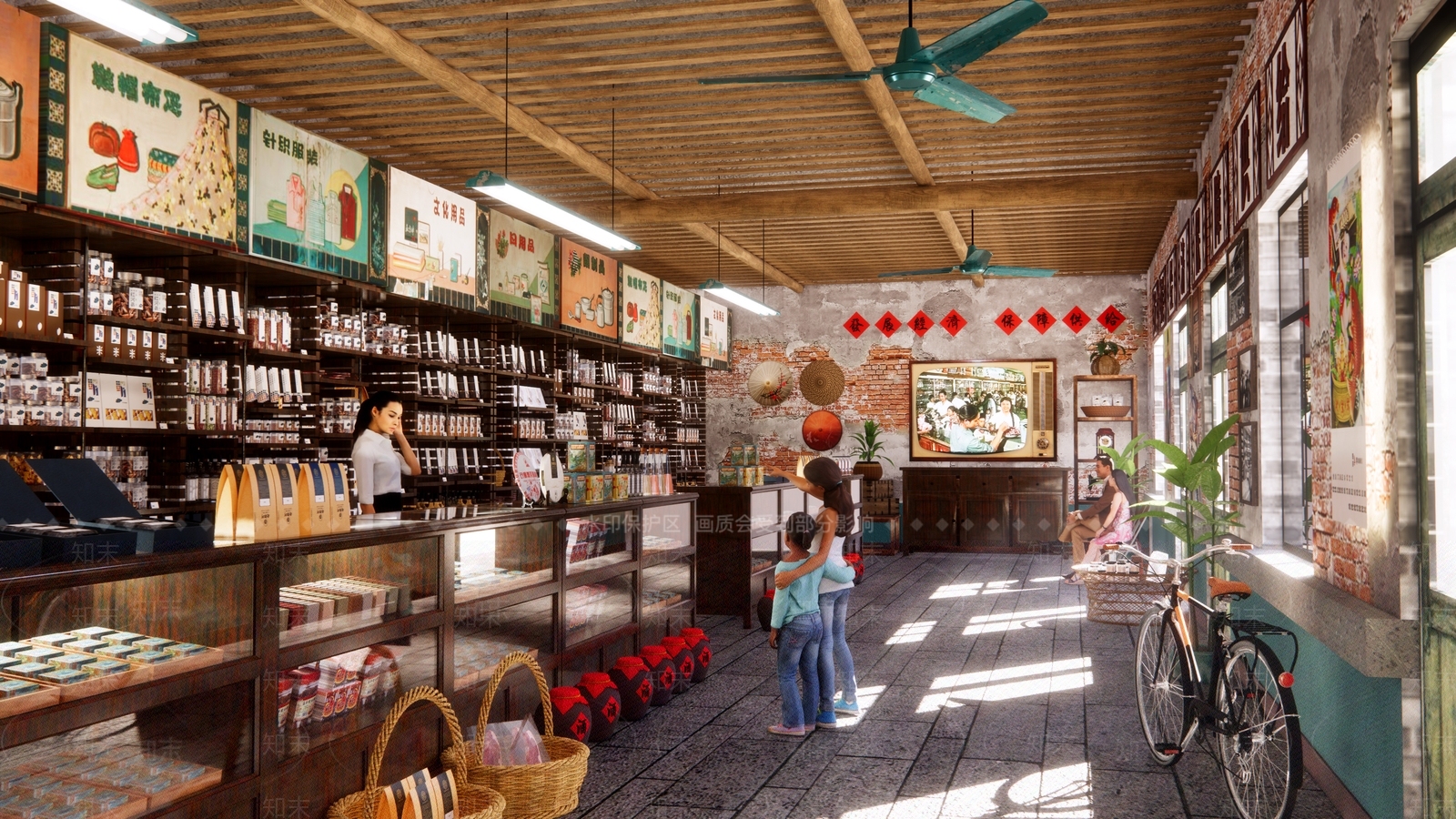 中式复古便利店SU模型下载【ID:1178504326】