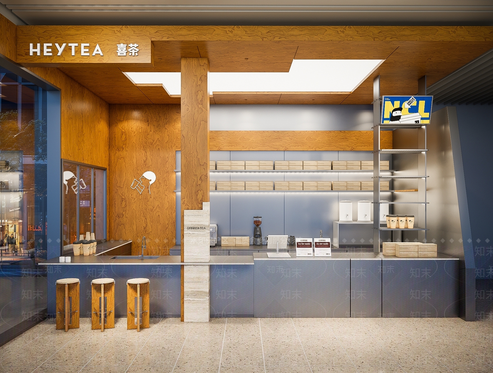 现代奶茶店3D模型下载【ID:1178511430】