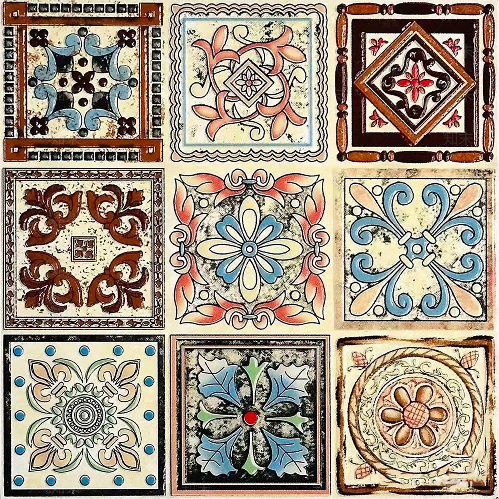 复古中古仿古砖贴图下载【ID:1178533159】