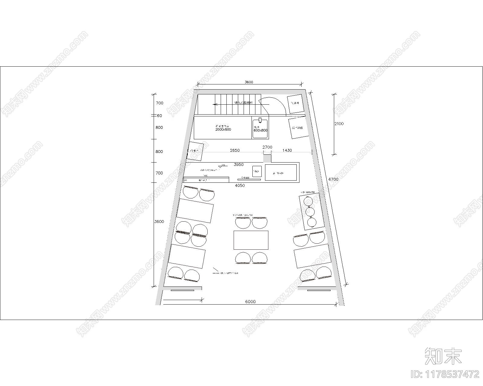 现代奶茶店施工图下载【ID:1178537472】