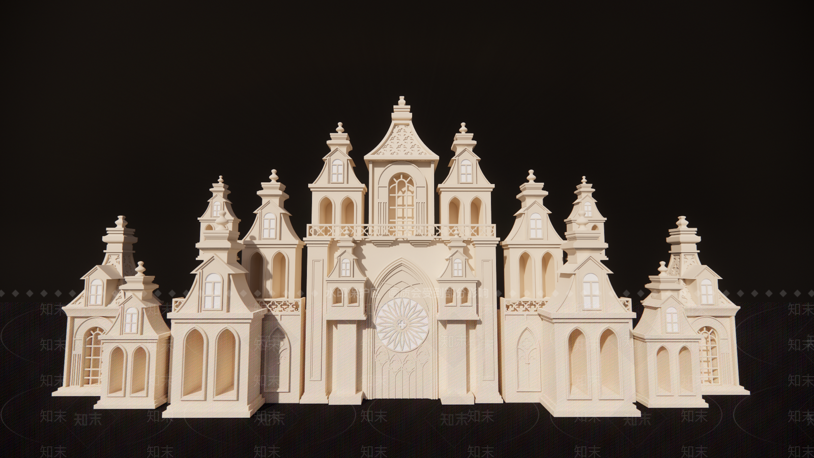 教堂建筑SU模型下载【ID:1199137623】