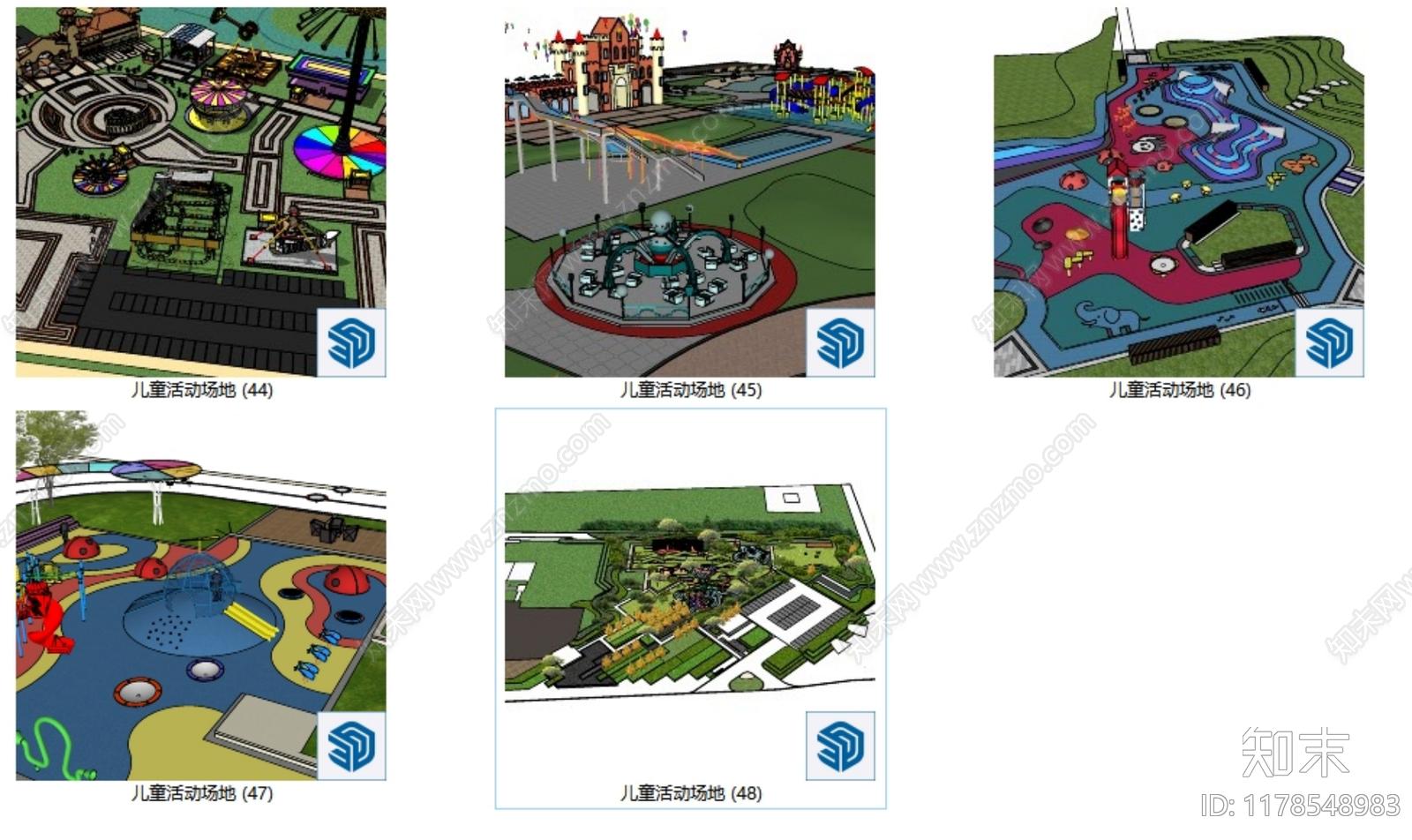 现代儿童游乐区SU模型下载【ID:1178548983】