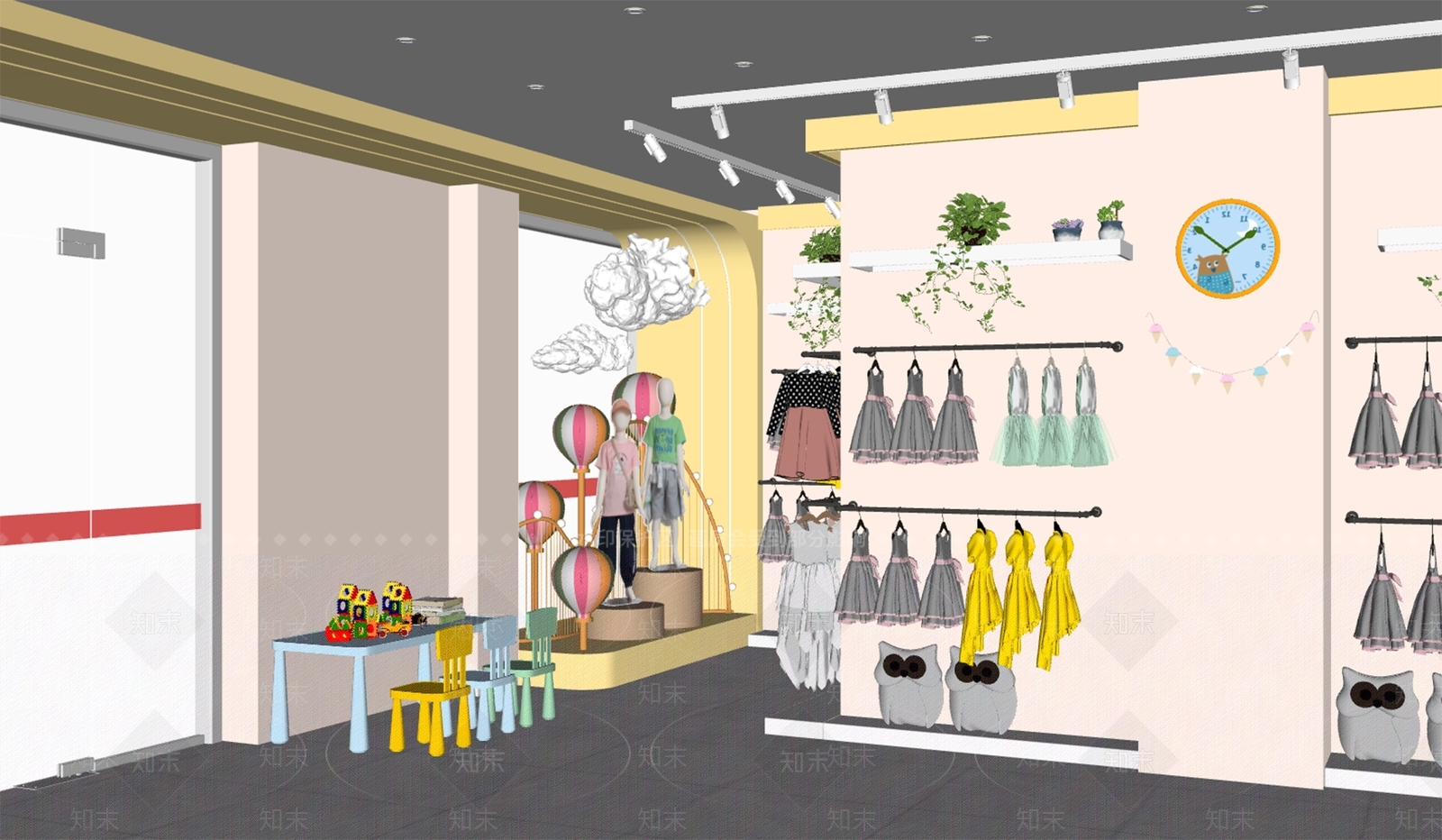 现代服装店SU模型下载【ID:1178551850】