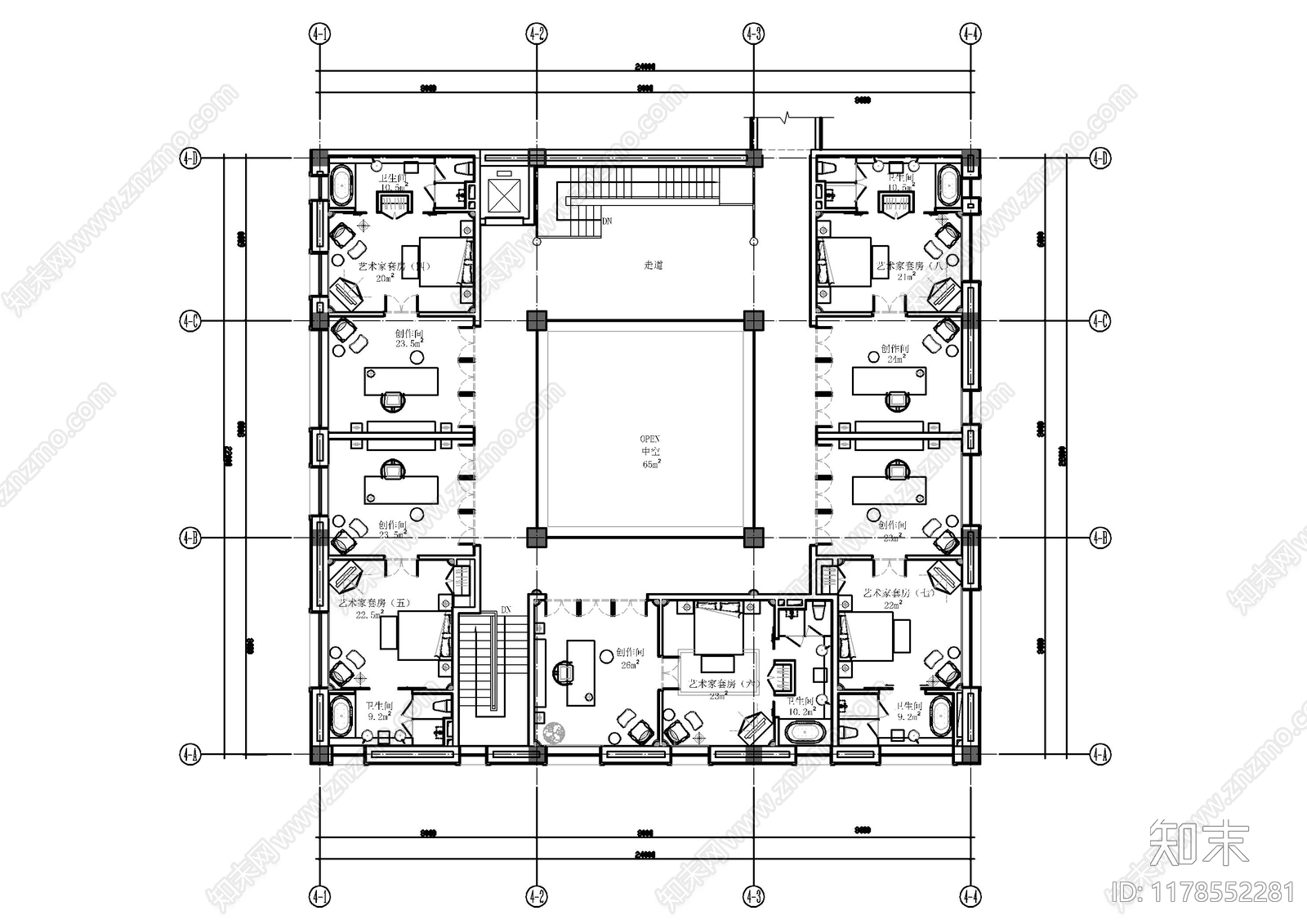 现代教室施工图下载【ID:1178552281】