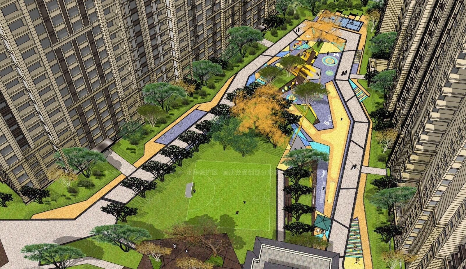 现代小区景观SU模型下载【ID:1178553345】