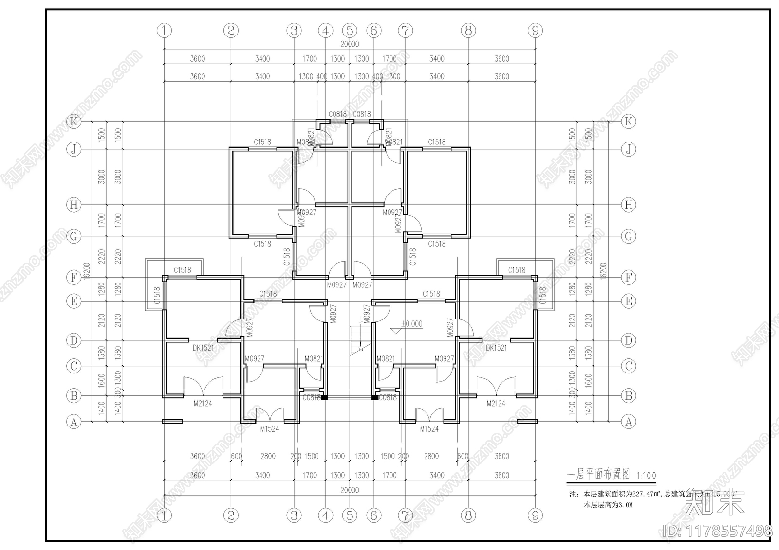 中式民宿建筑施工图下载【ID:1178557498】