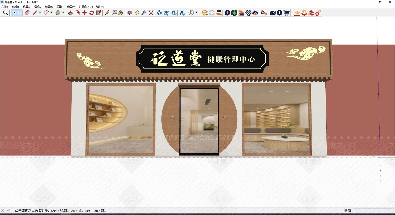 新中式门头SU模型下载【ID:1178558901】