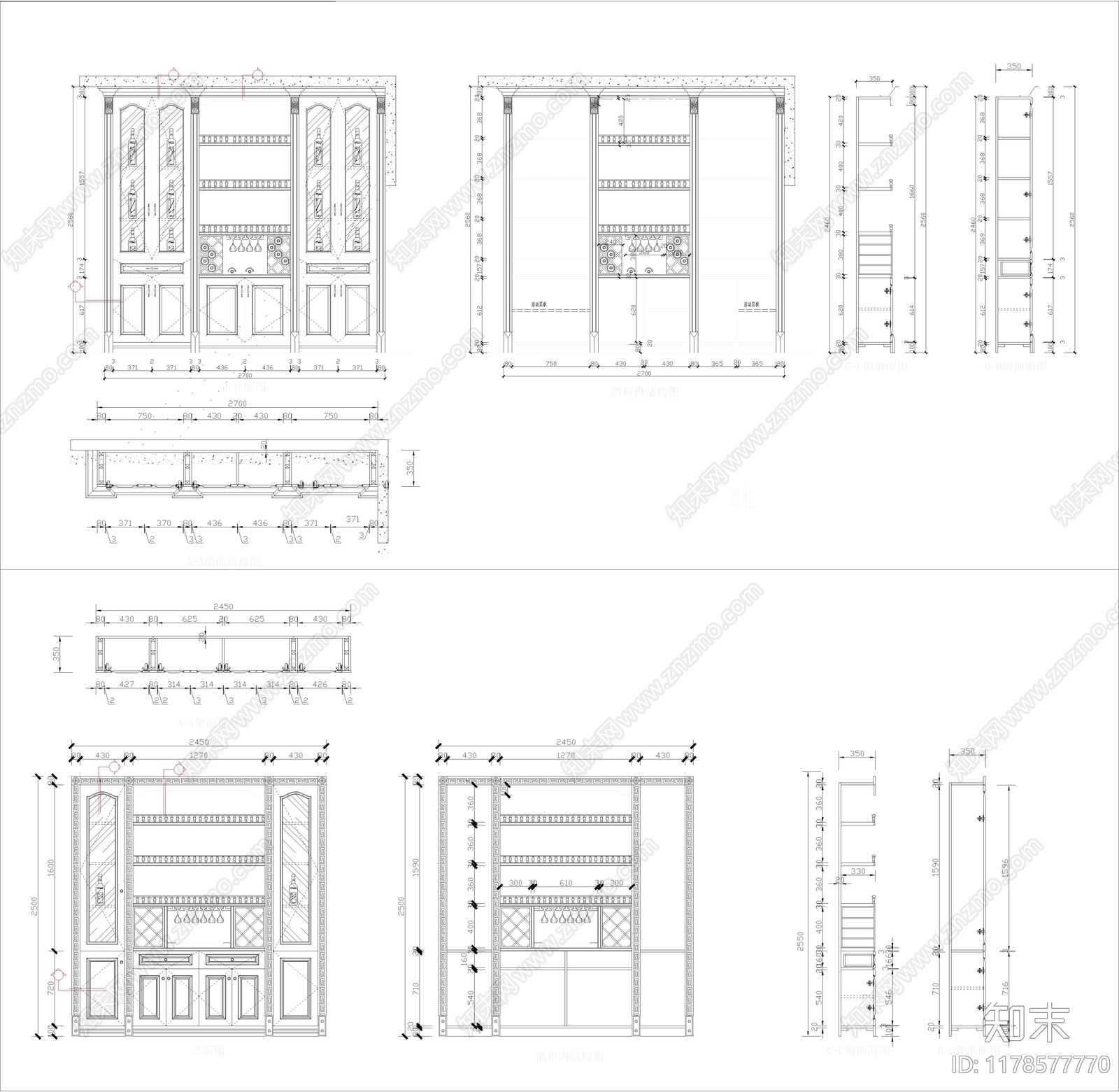 现代欧式柜子cad施工图下载【ID:1178577770】