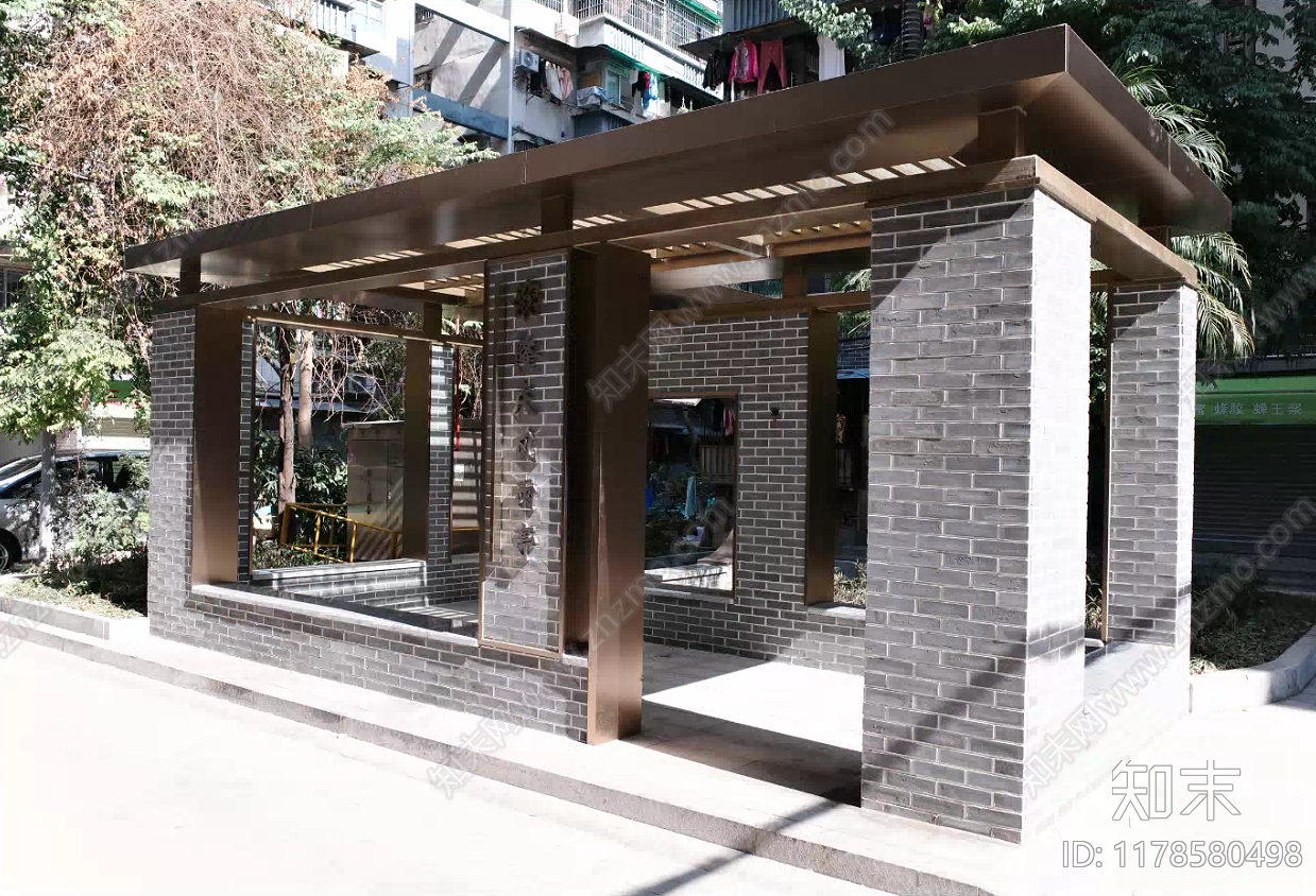 现代新中式廊架施工图下载【ID:1178580498】