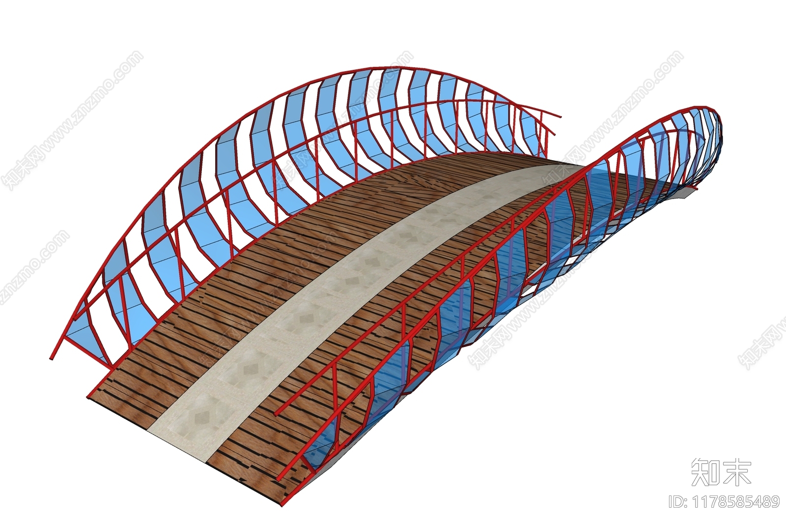 现代景观桥SU模型下载【ID:1178585489】