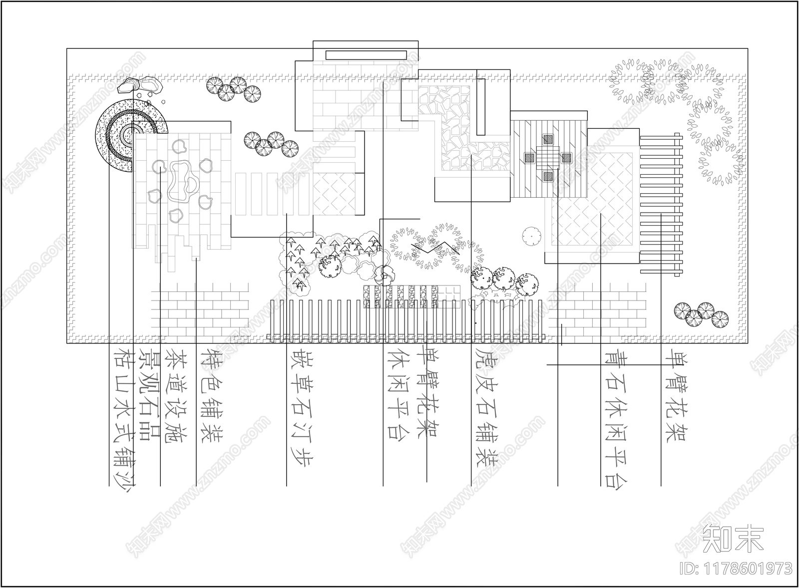 新中式屋顶花园施工图下载【ID:1178601973】