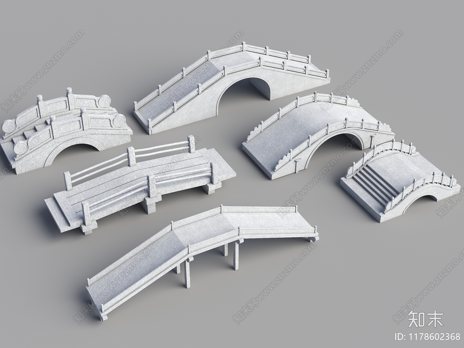 现代新中式景观桥SU模型下载【ID:1178602368】