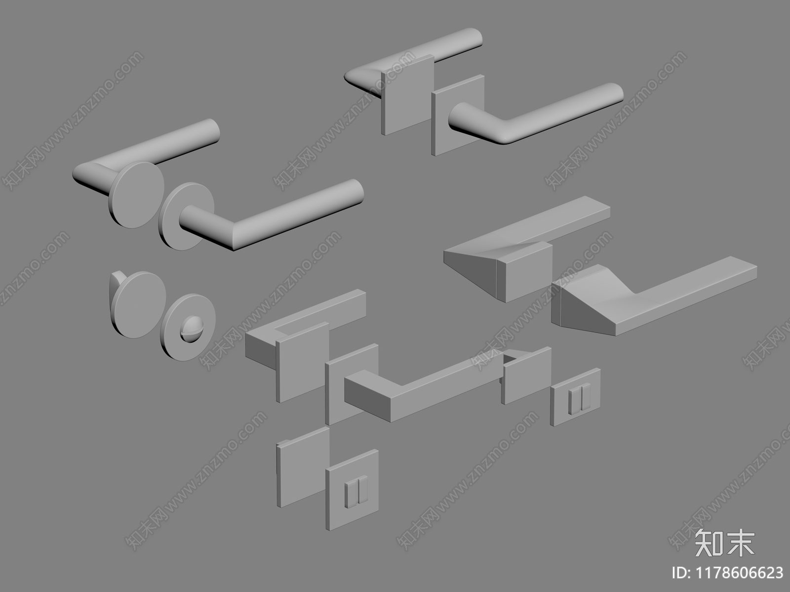 现代门把手SU模型下载【ID:1178606623】