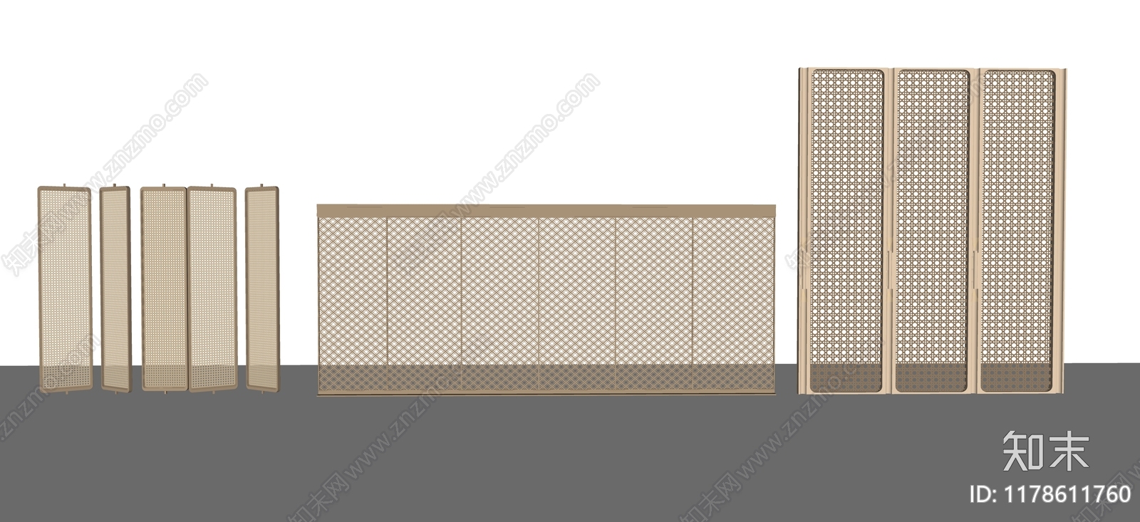 新中式屏风SU模型下载【ID:1178611760】
