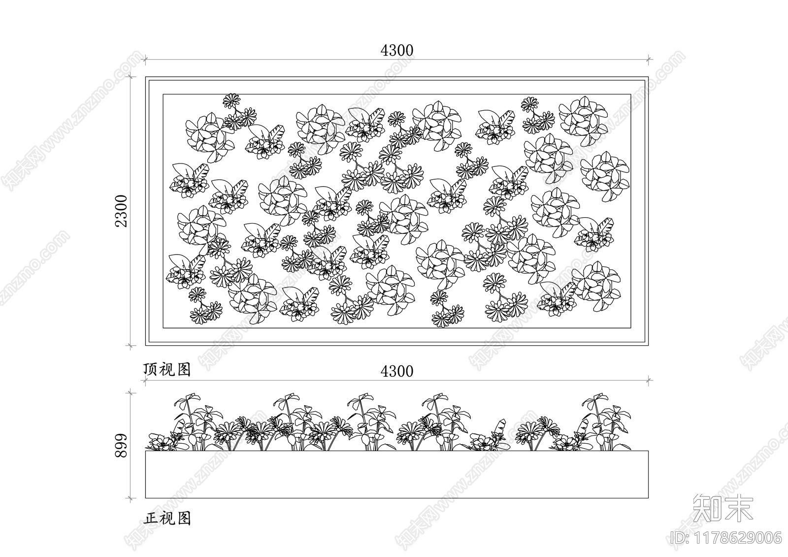 现代花卉配置施工图下载【ID:1178629006】