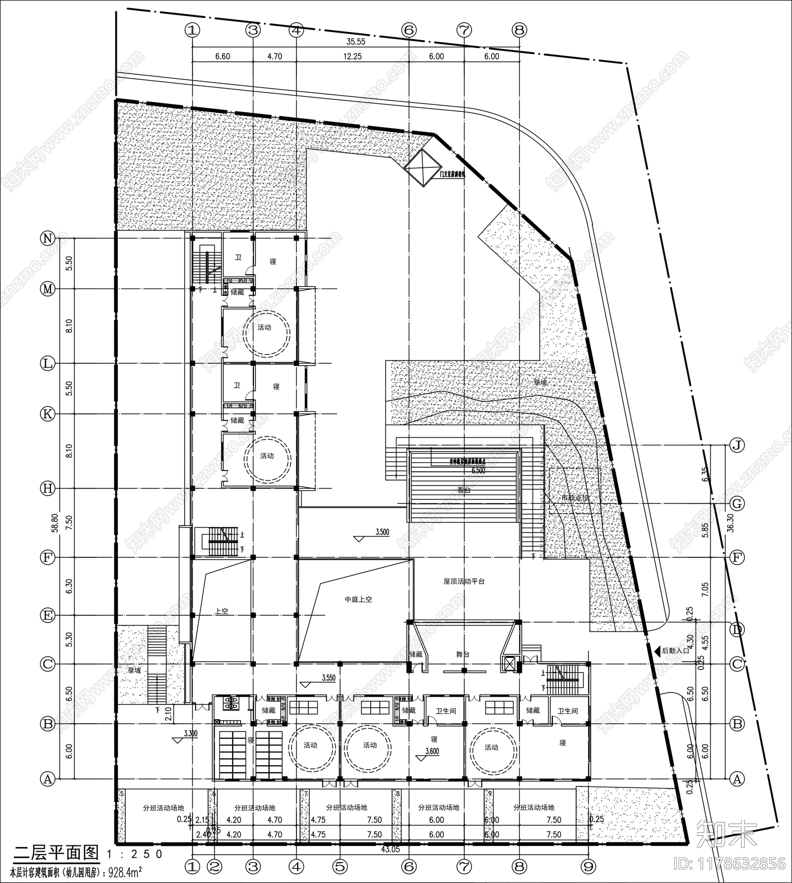 现代幼儿园建筑施工图下载【ID:1178632856】