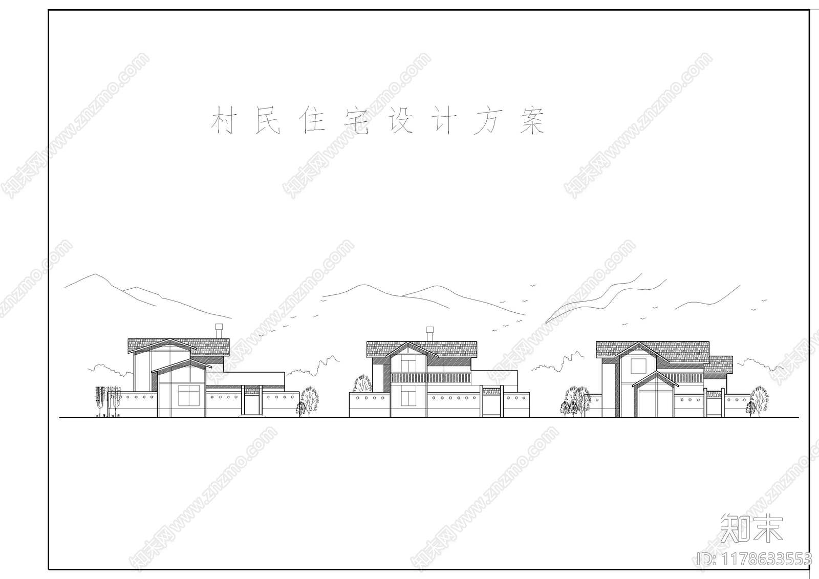 现代别墅建筑施工图下载【ID:1178633553】