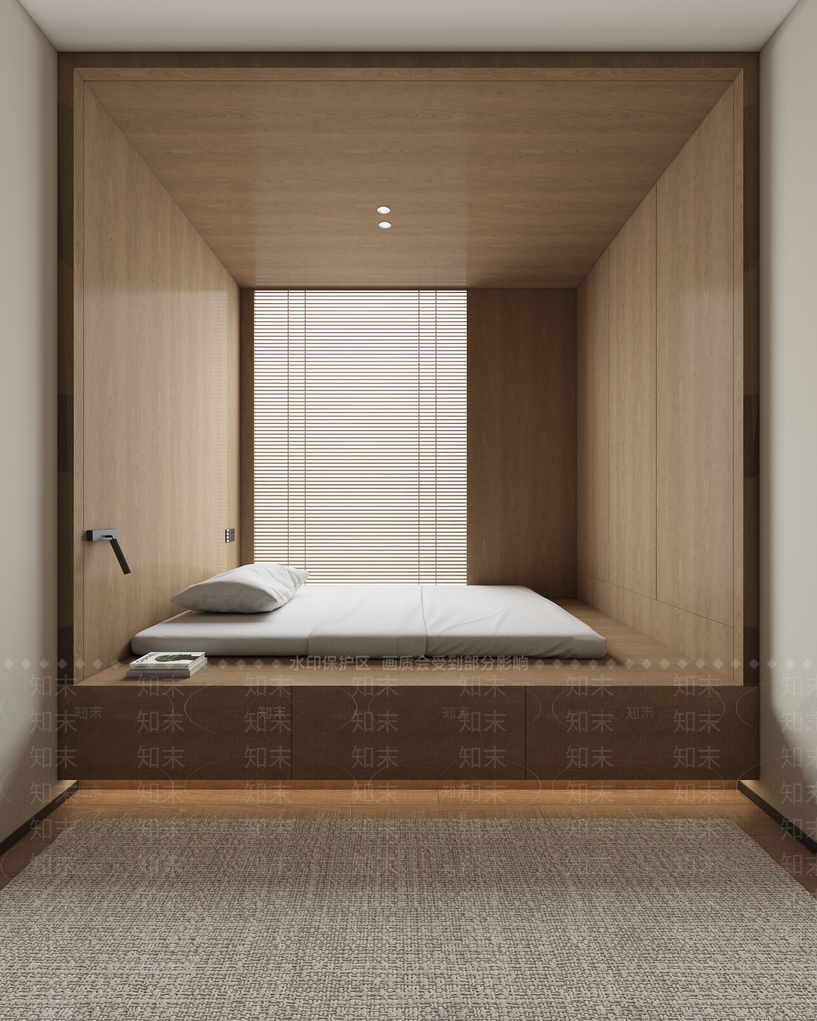 现代极简榻榻米卧室3D模型下载【ID:1178635044】