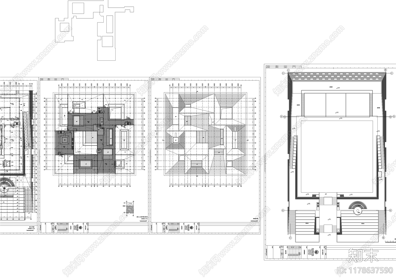 现代博物馆建筑施工图下载【ID:1178637590】