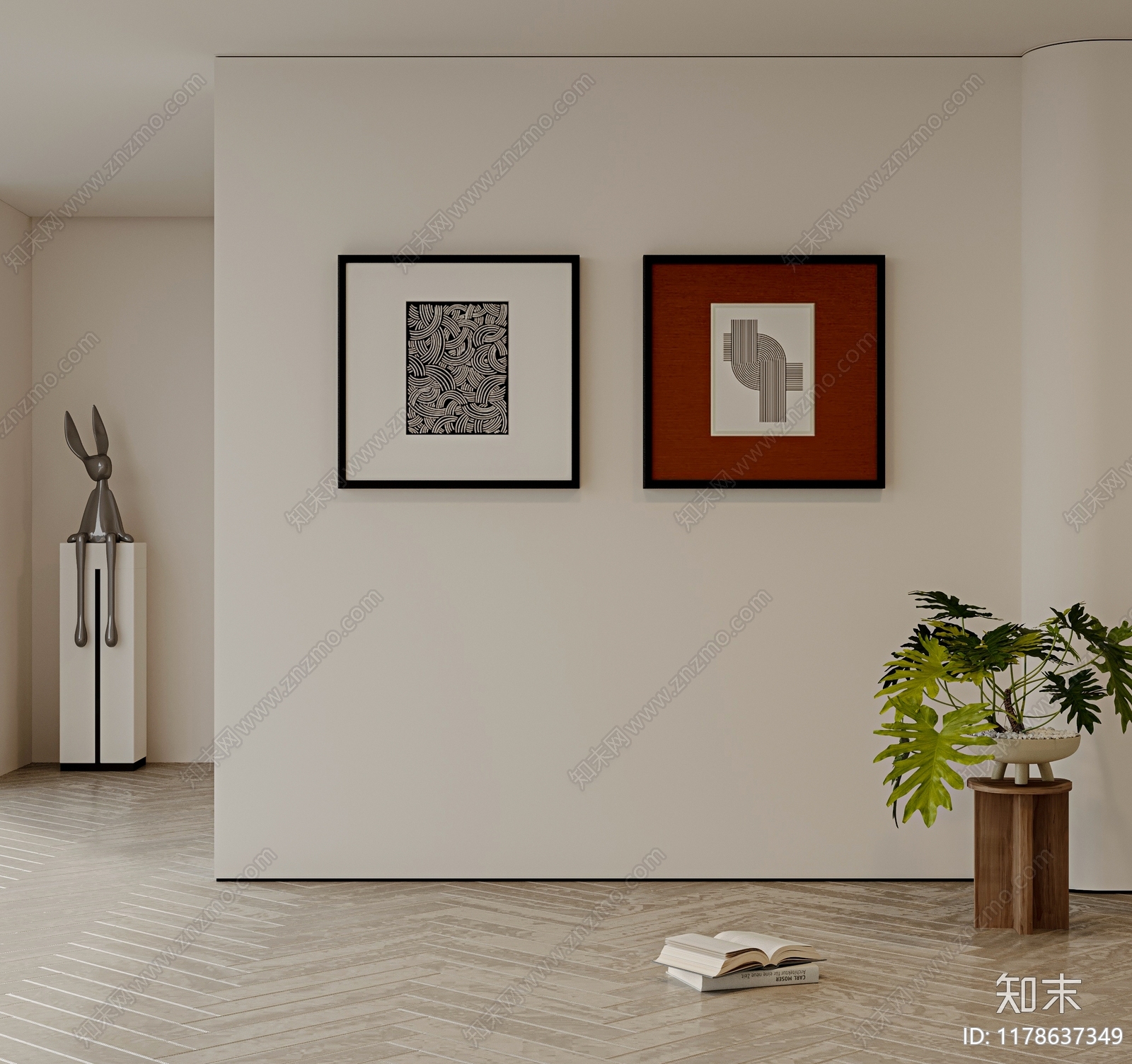 现代挂画3D模型下载【ID:1178637349】