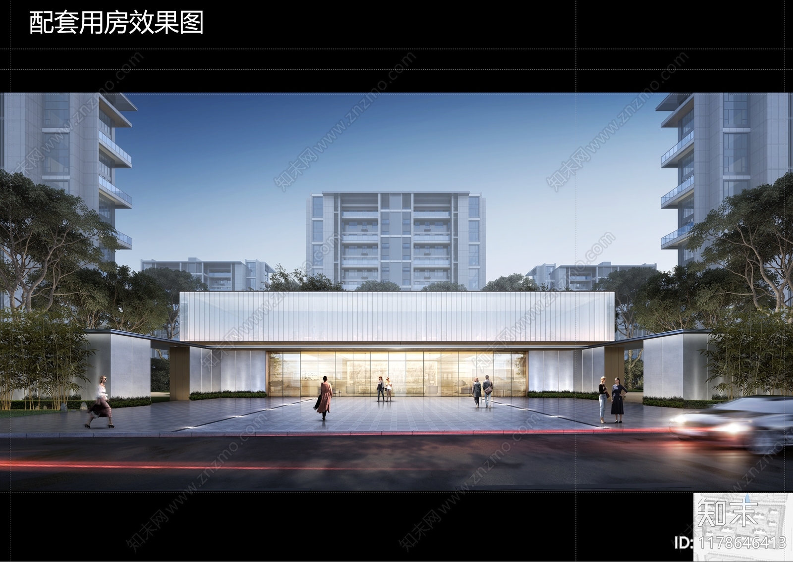 现代新中式小区建筑下载【ID:1178646413】