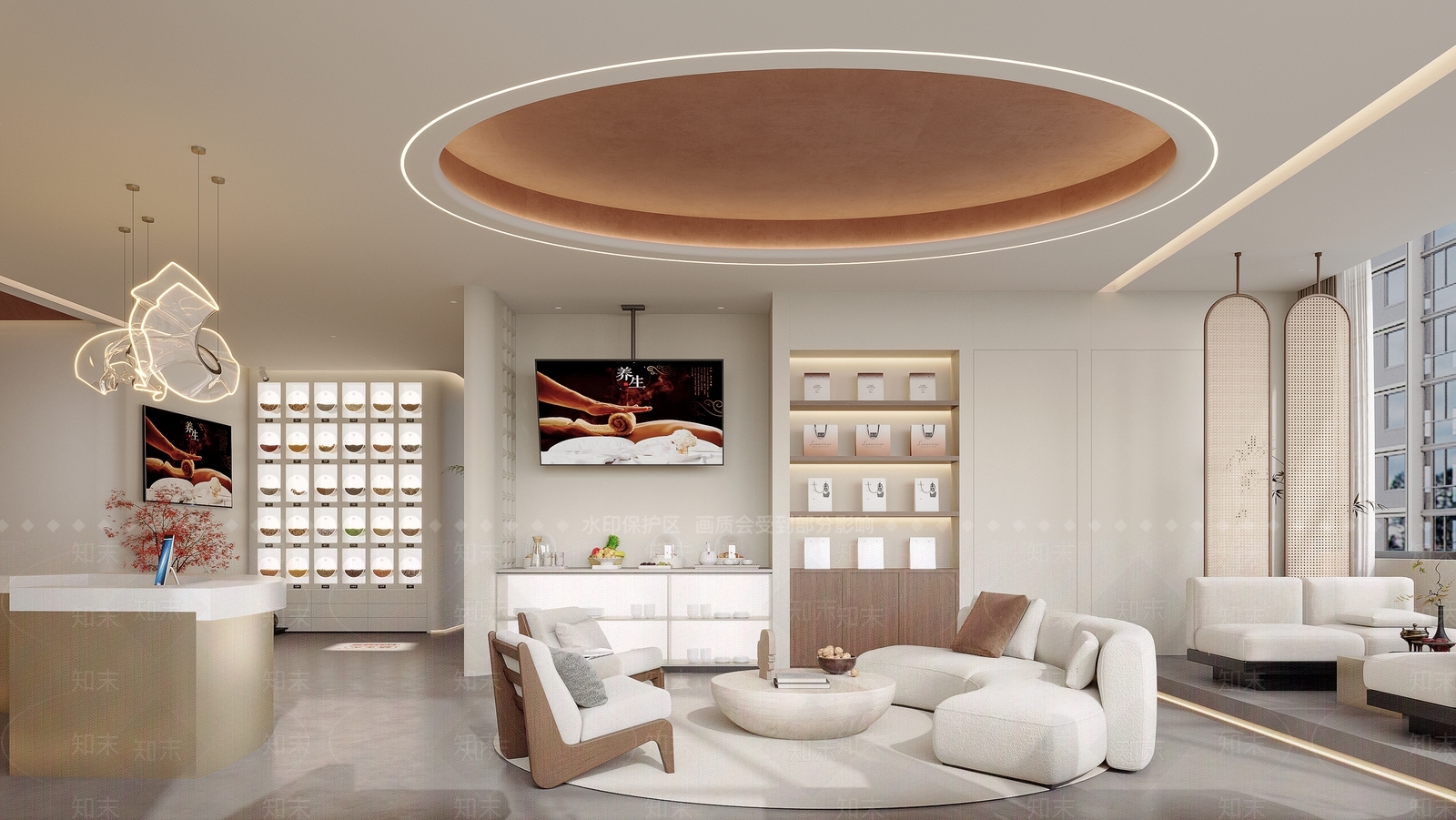 现代侘寂足浴店3D模型下载【ID:1178646297】