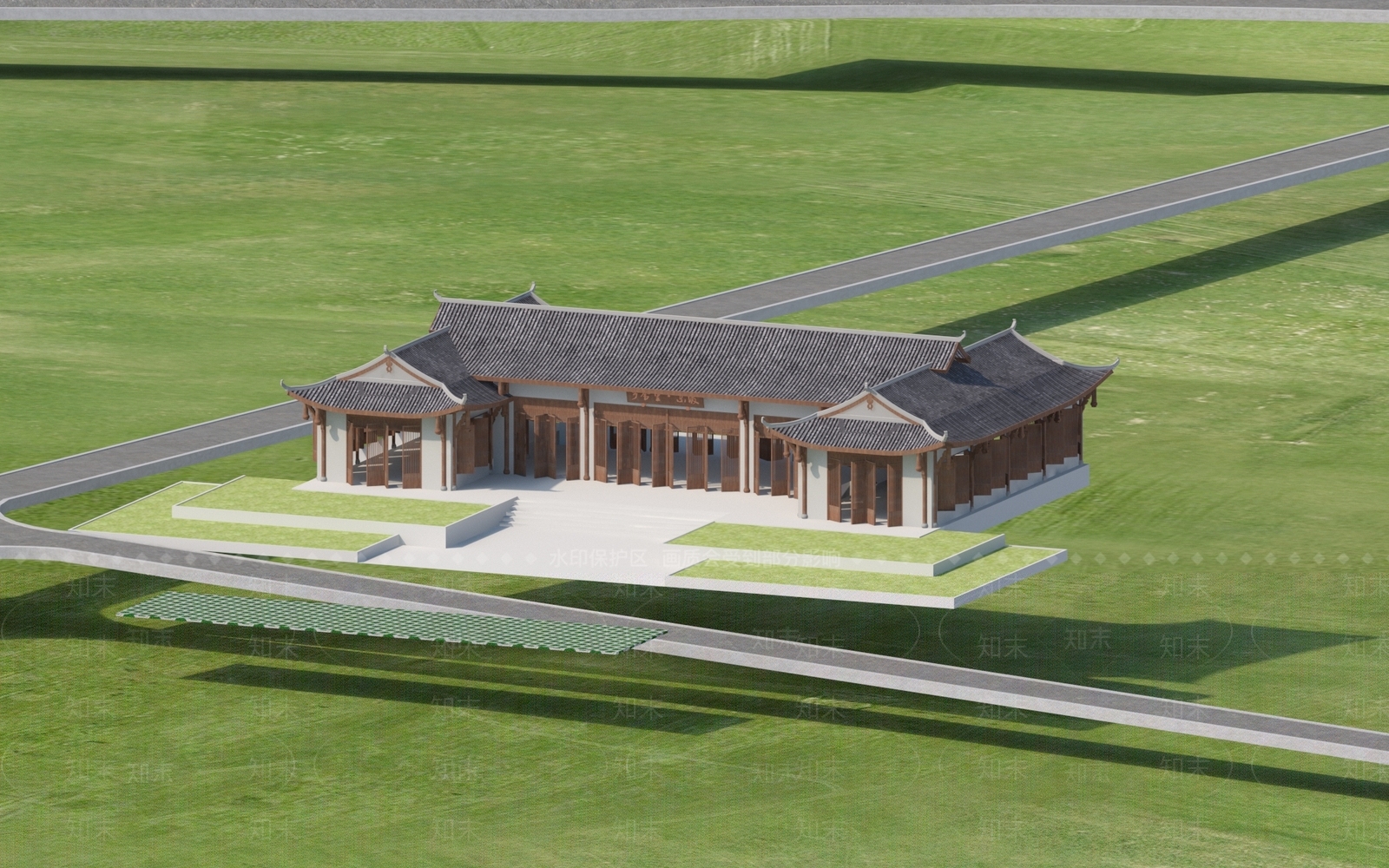 新中式中式古建3D模型下载【ID:1178653267】