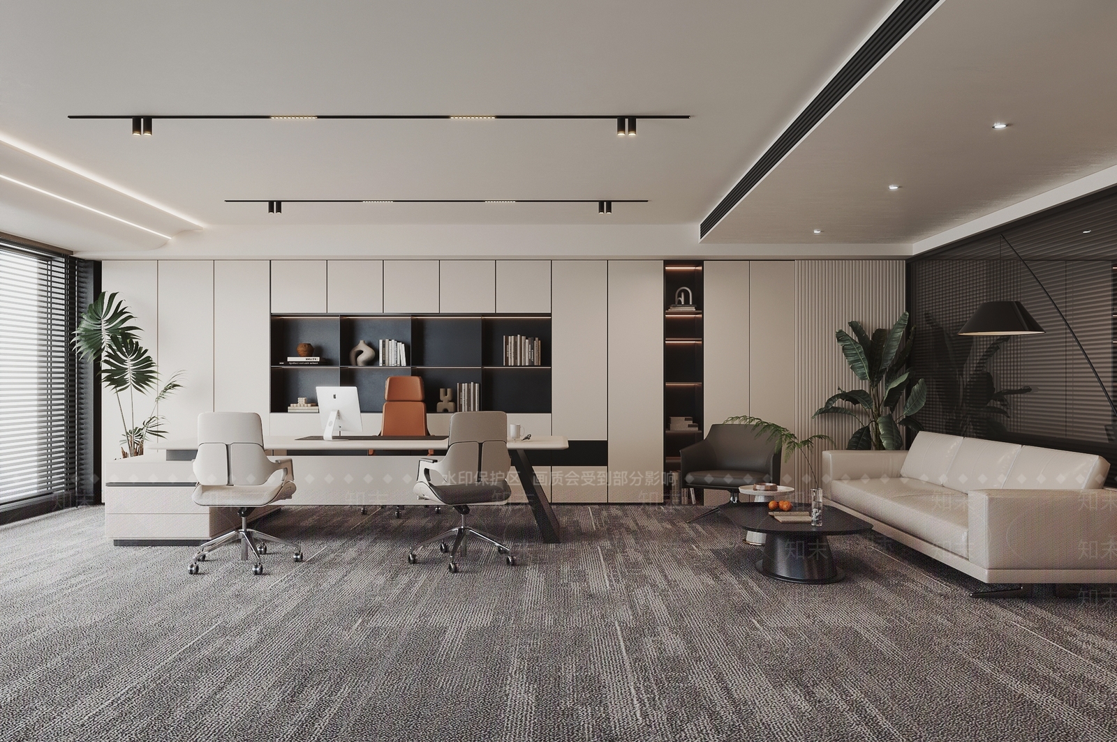 现代简约办公室SU模型下载【ID:1178660576】