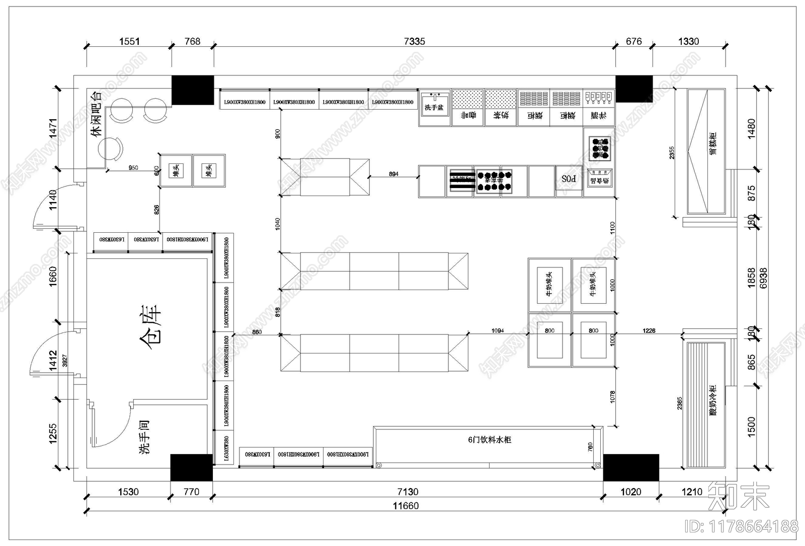 现代便利店cad施工图下载【ID:1178664188】