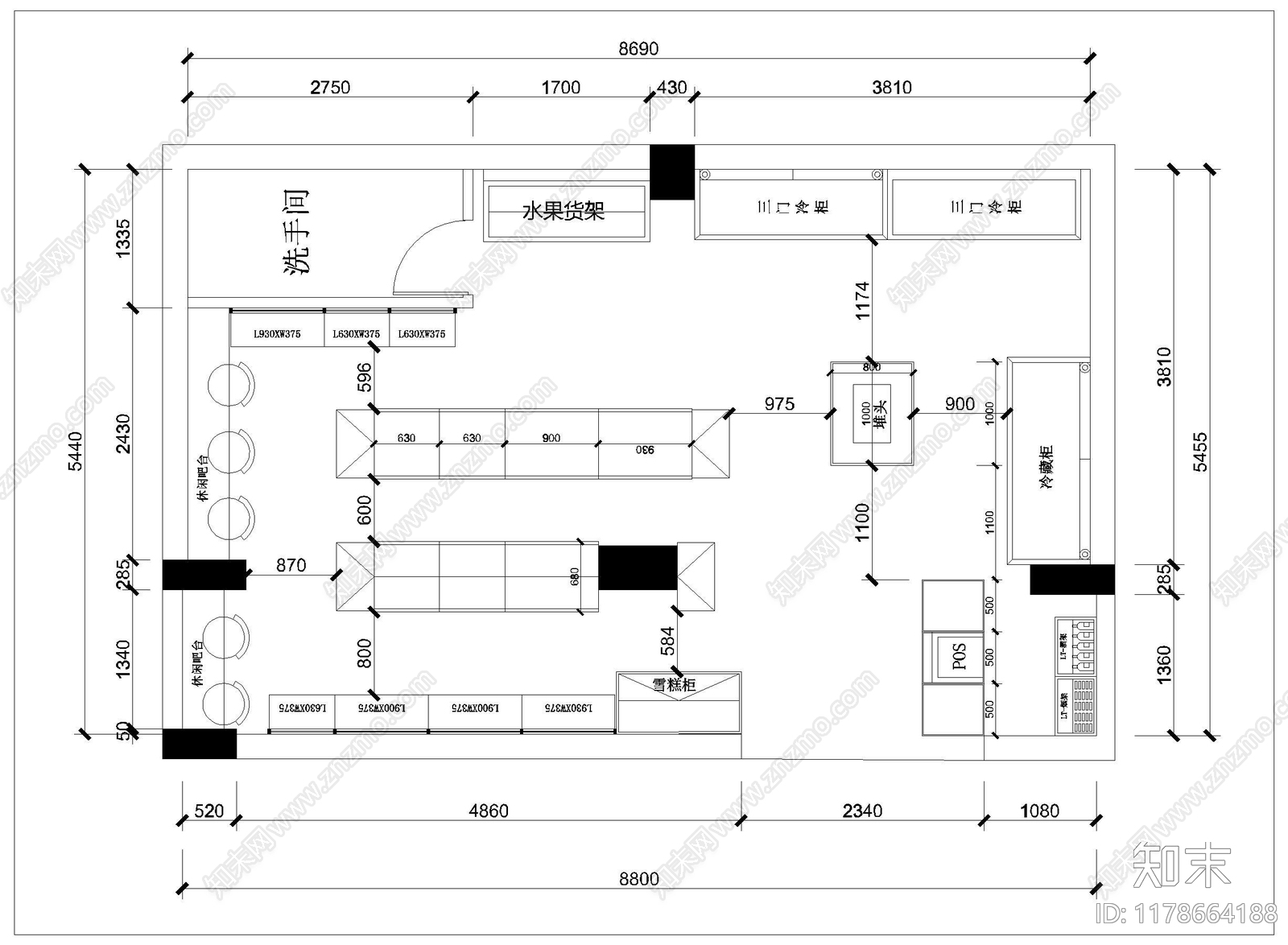 现代便利店cad施工图下载【ID:1178664188】