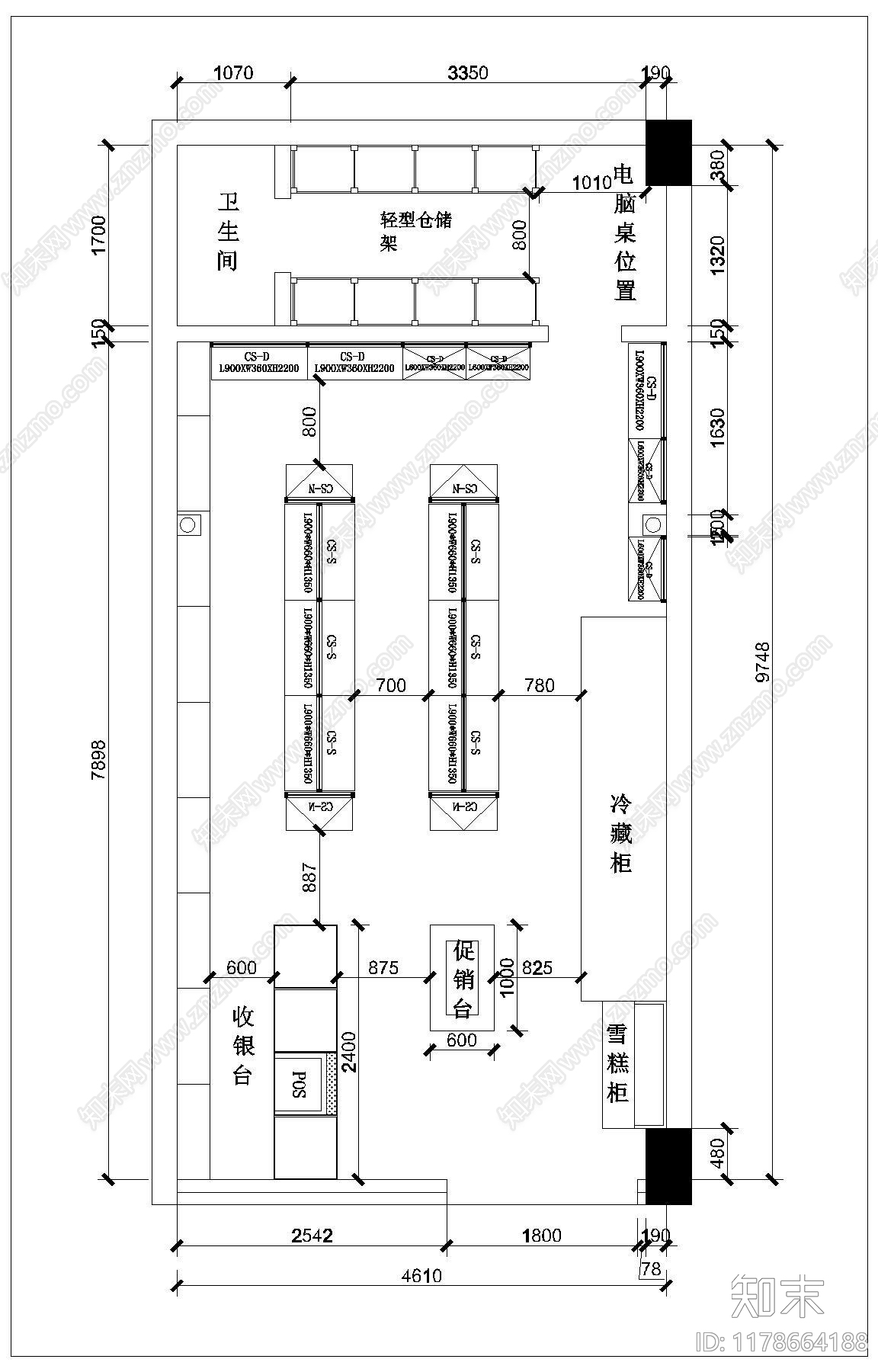 现代便利店cad施工图下载【ID:1178664188】