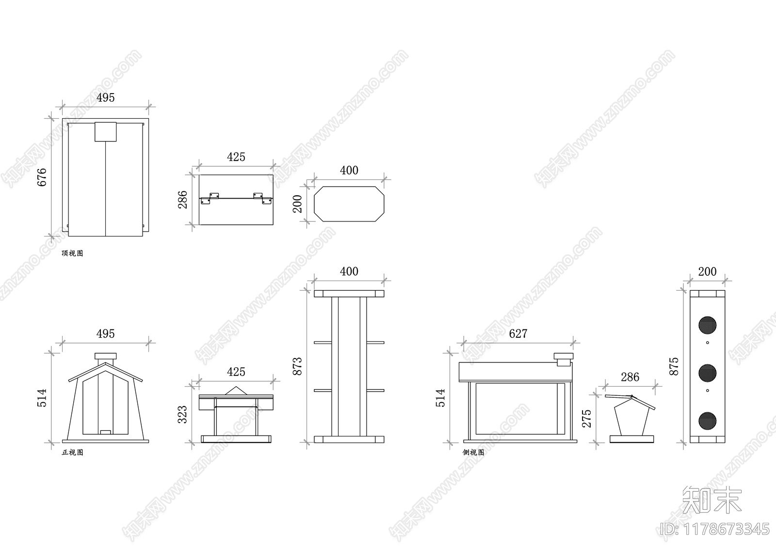 现代综合景观小品施工图下载【ID:1178673345】