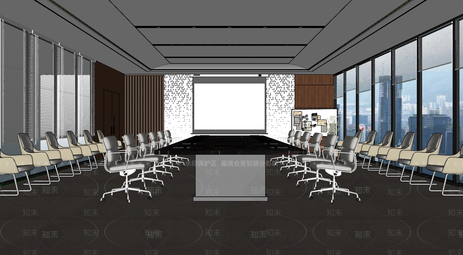 现代简约会议室SU模型下载【ID:1178675166】