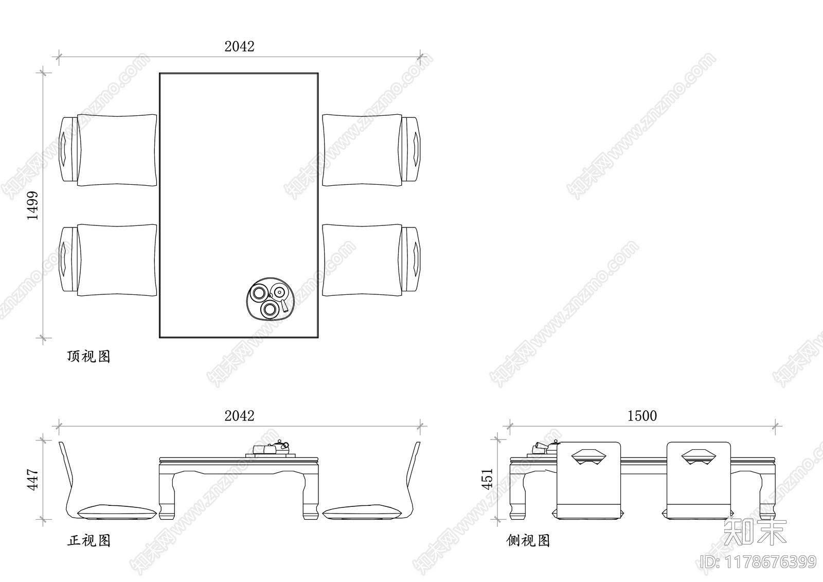 日式桌椅施工图下载【ID:1178676399】