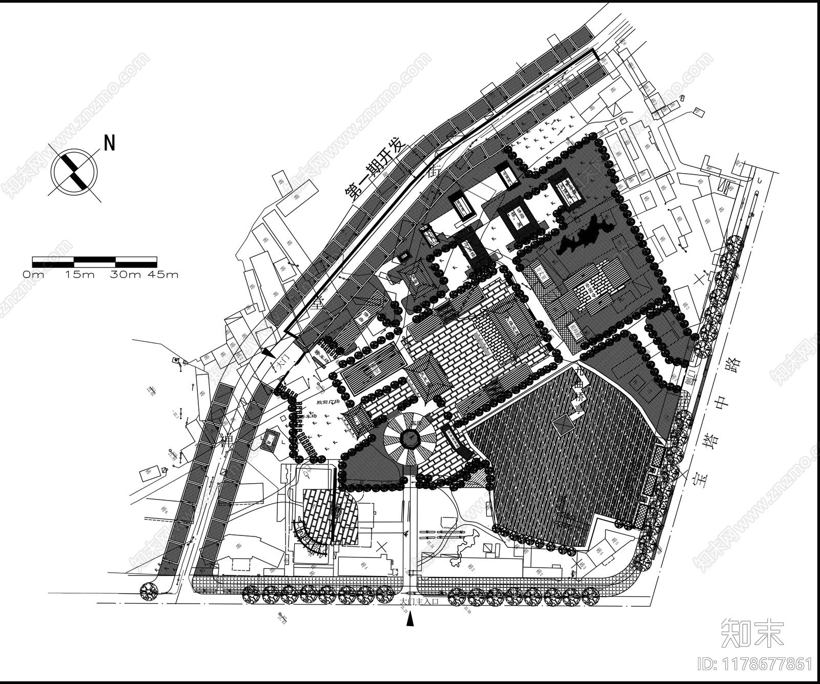 中式庭院施工图下载【ID:1178677861】