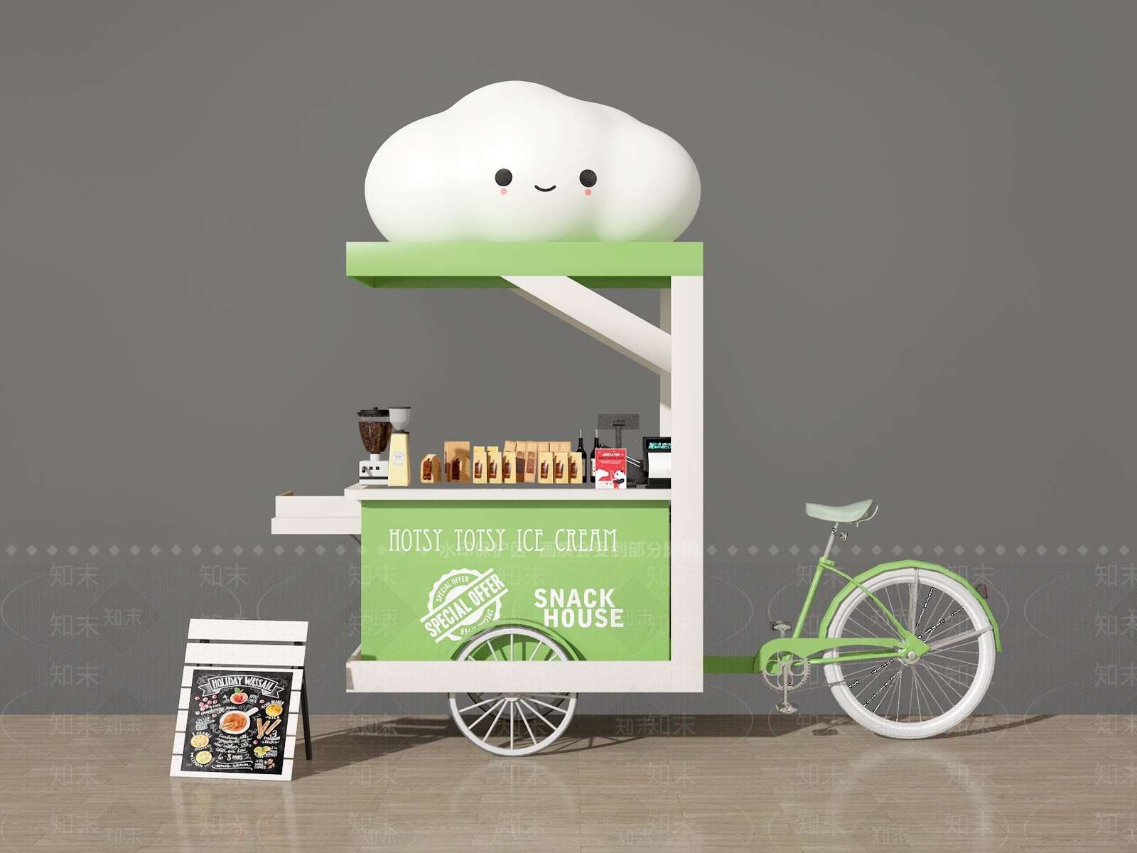 推车SU模型下载【ID:1178682985】