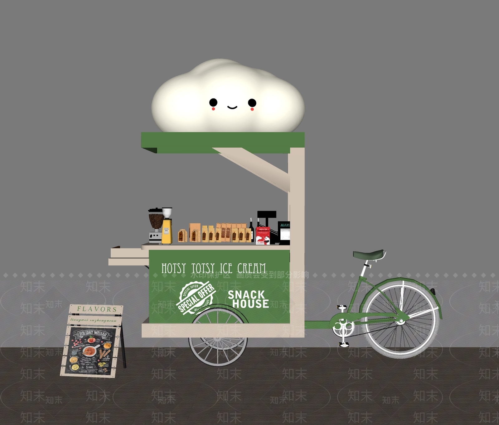 推车SU模型下载【ID:1178682985】