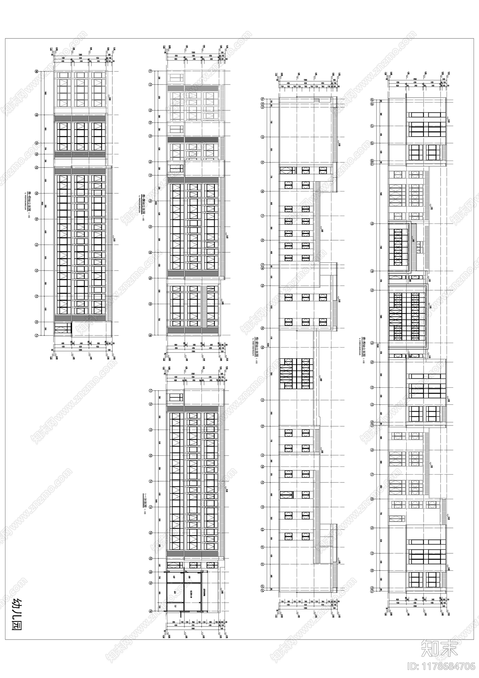 现代幼儿园建筑施工图下载【ID:1178684706】