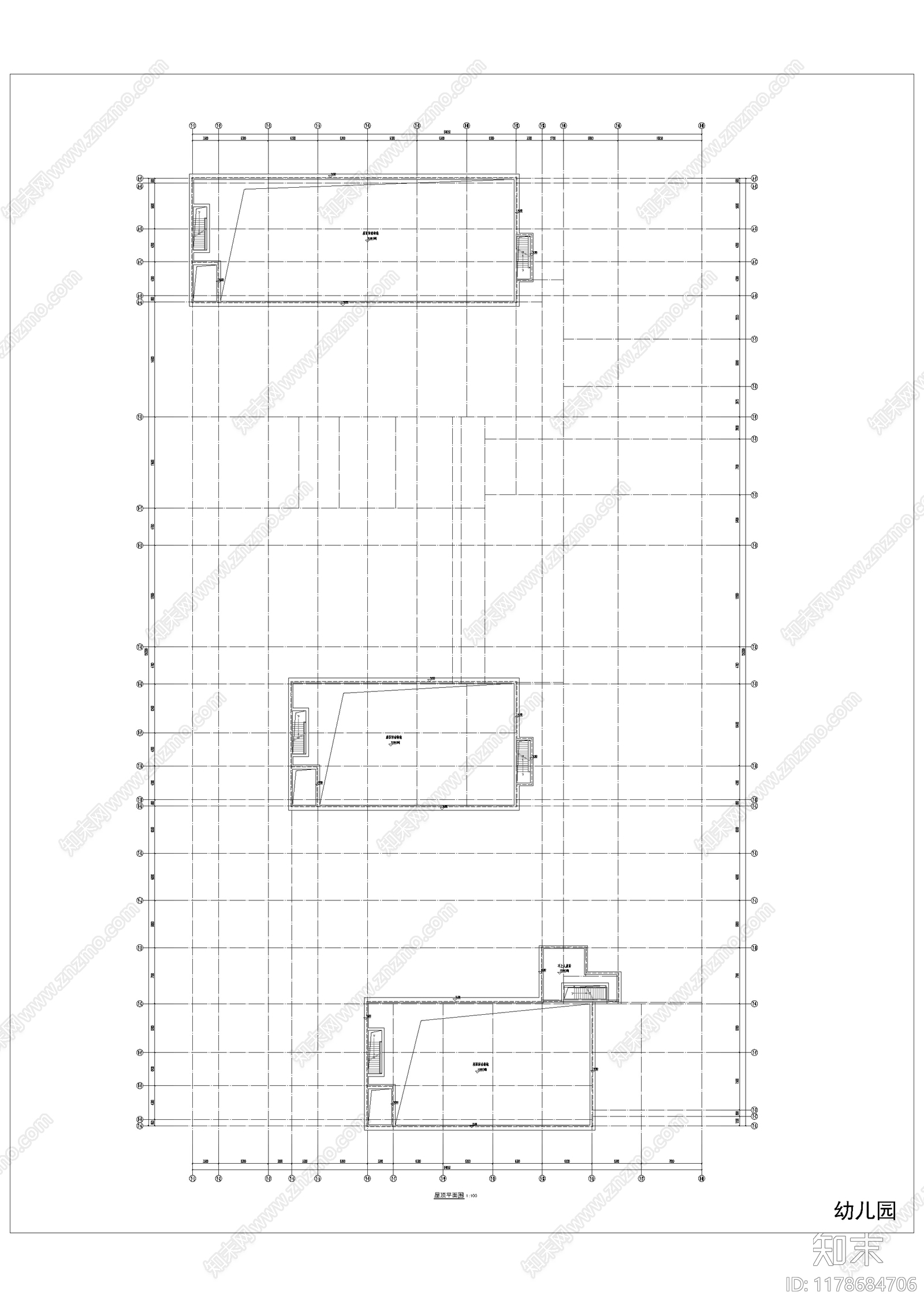 现代幼儿园建筑施工图下载【ID:1178684706】