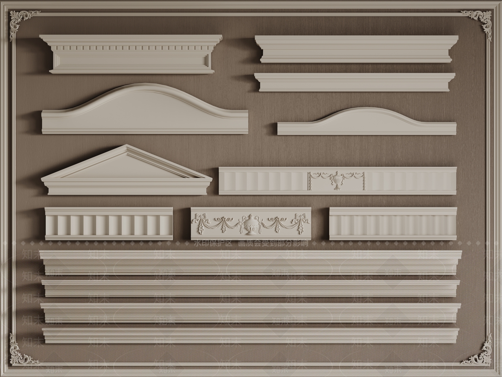 法式欧式线条3D模型下载【ID:1178685320】