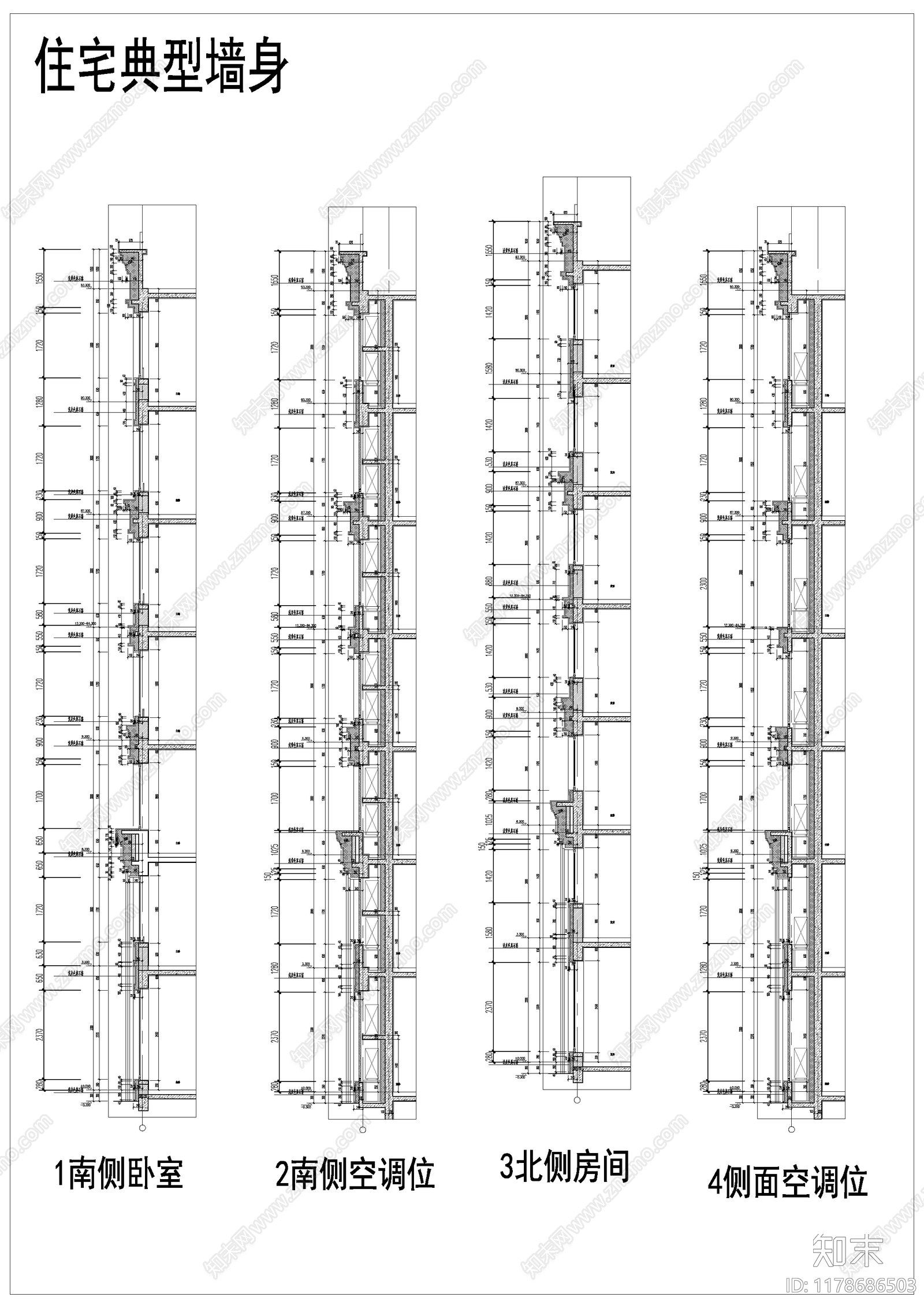 现代住宅楼建筑cad施工图下载【ID:1178686503】