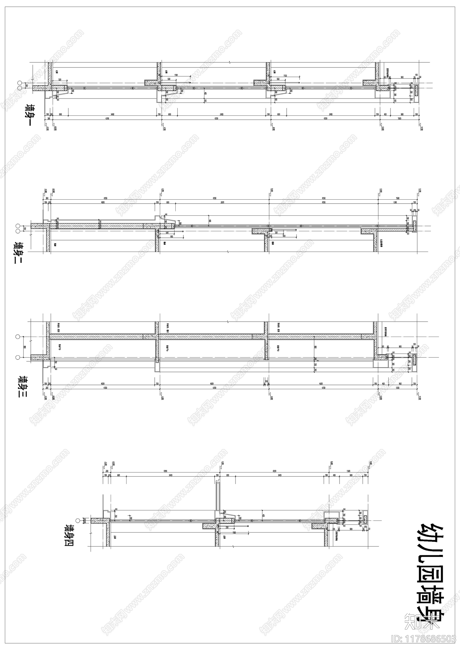 现代住宅楼建筑cad施工图下载【ID:1178686503】