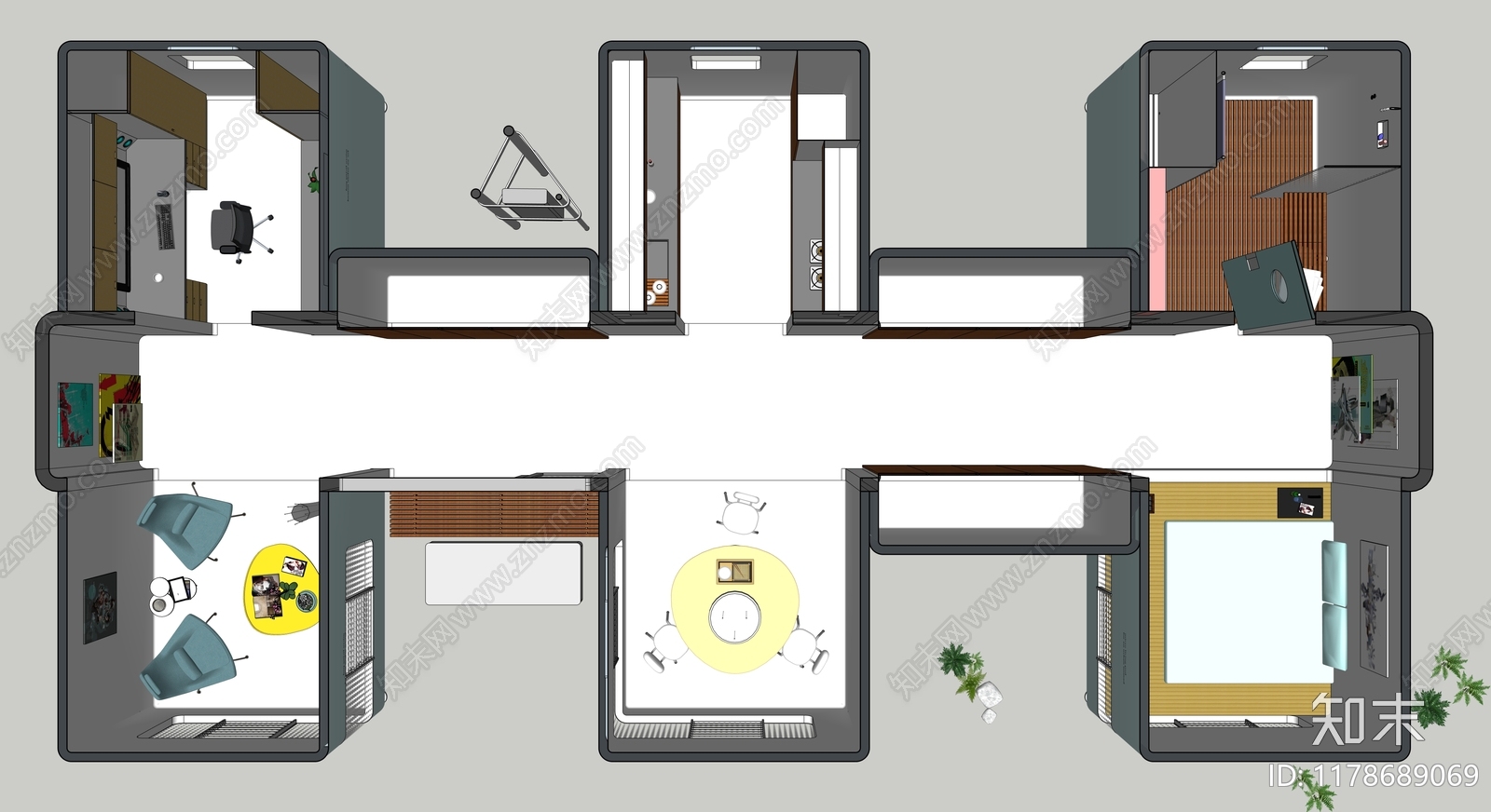 现代小公建SU模型下载【ID:1178689069】