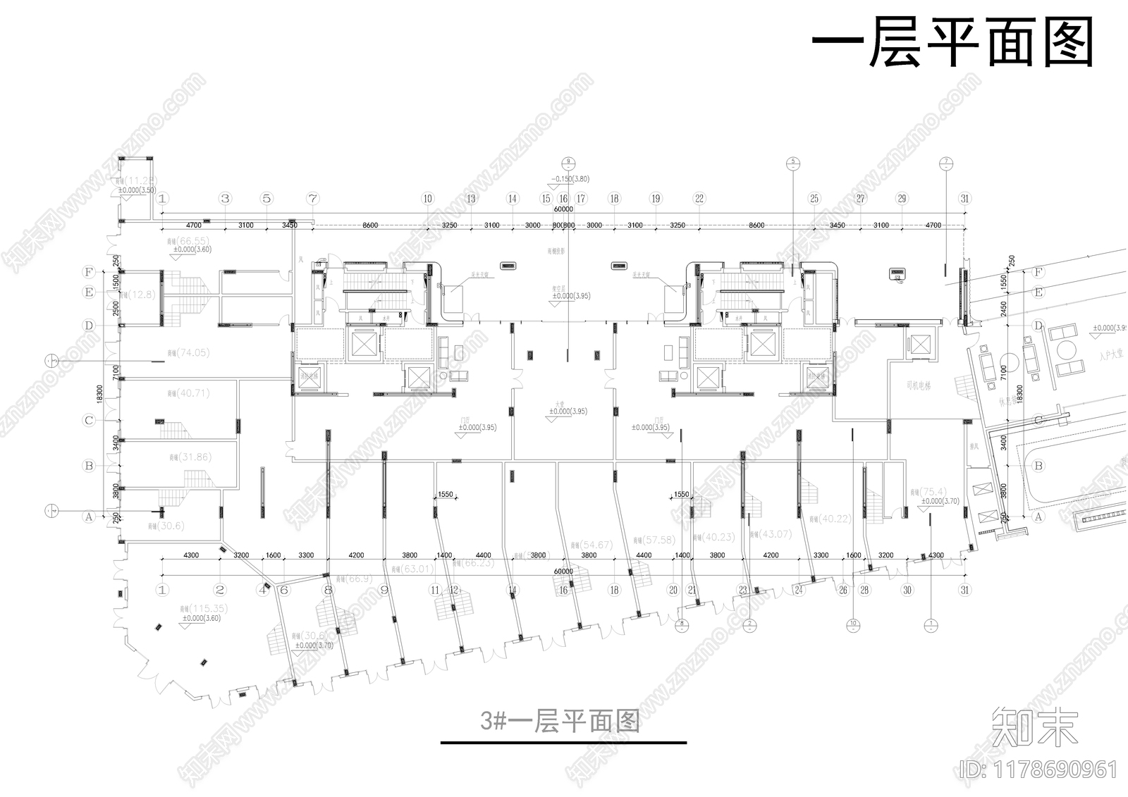 现代住宅楼建筑cad施工图下载【ID:1178690961】