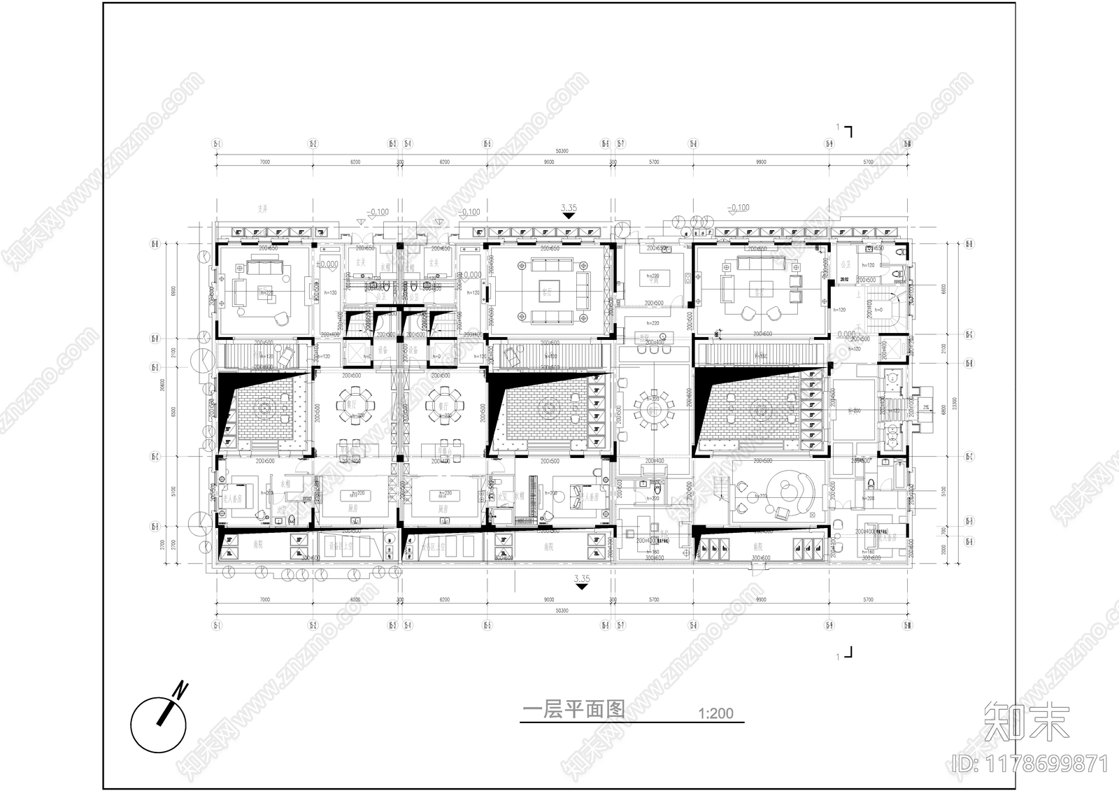 欧式别墅建筑施工图下载【ID:1178699871】