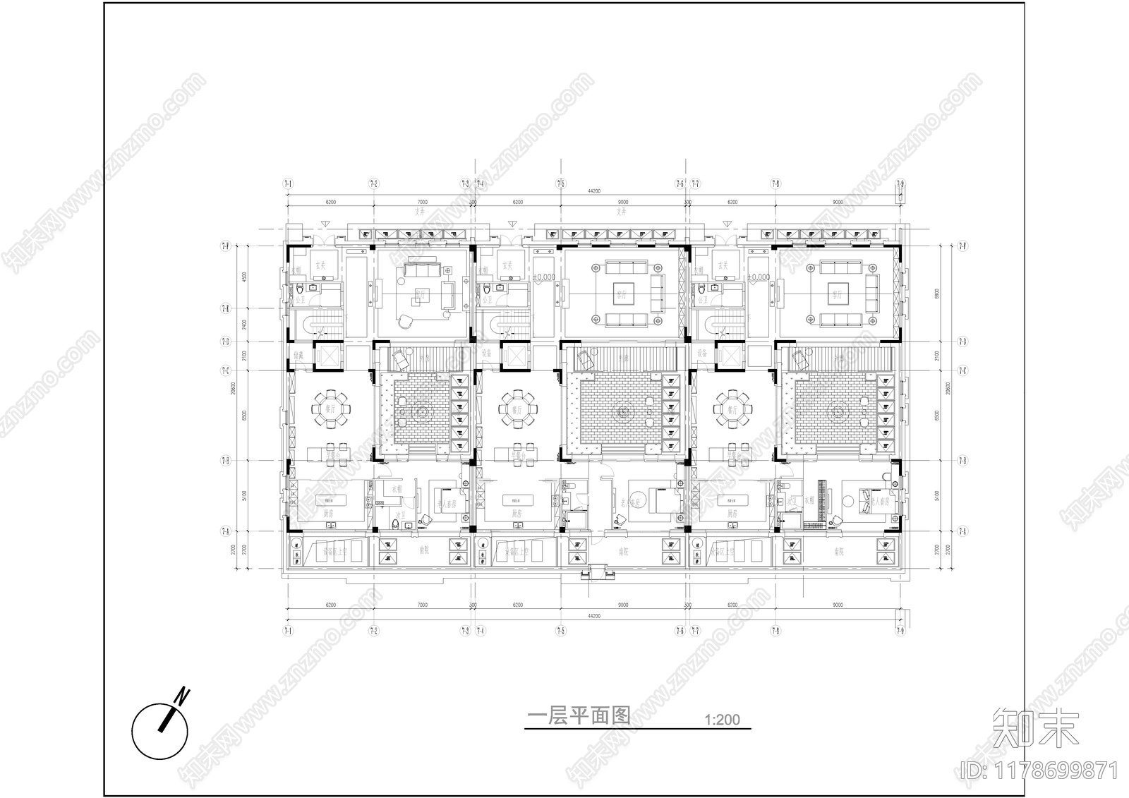 欧式别墅建筑施工图下载【ID:1178699871】