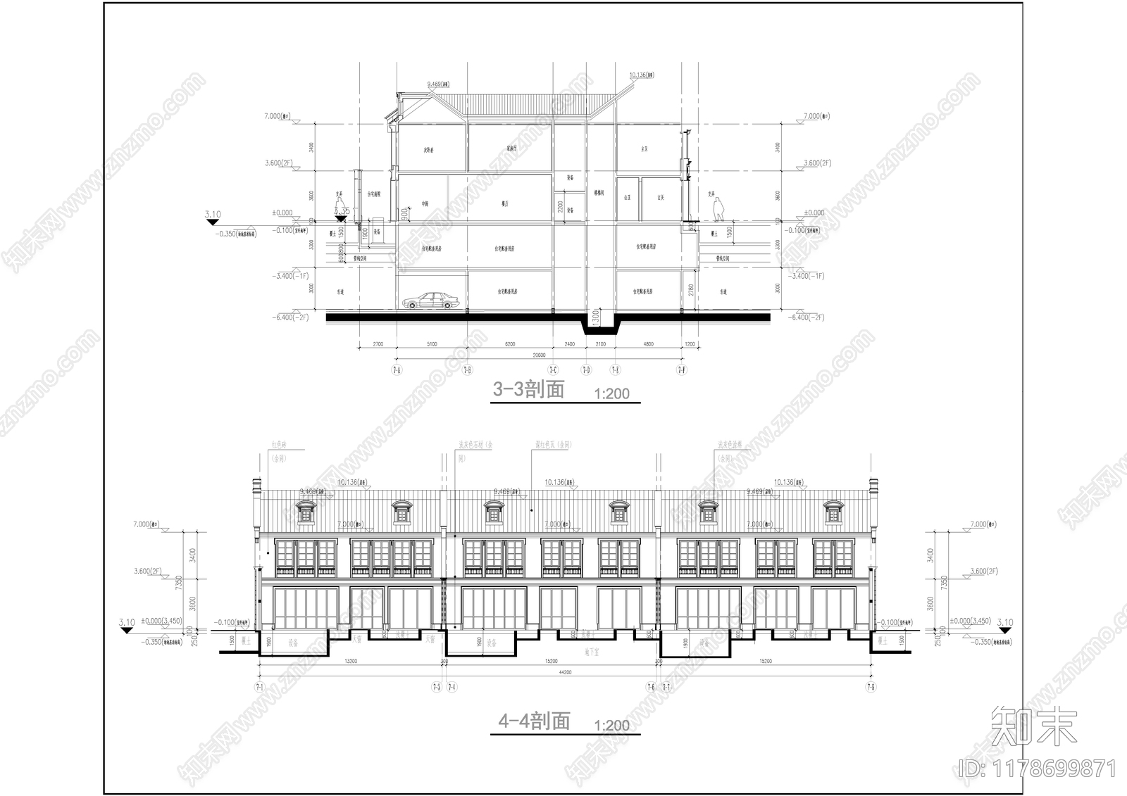 欧式别墅建筑施工图下载【ID:1178699871】