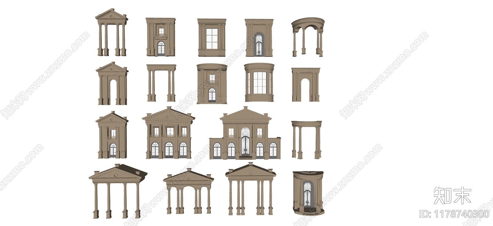 欧式门头SU模型下载【ID:1178740300】