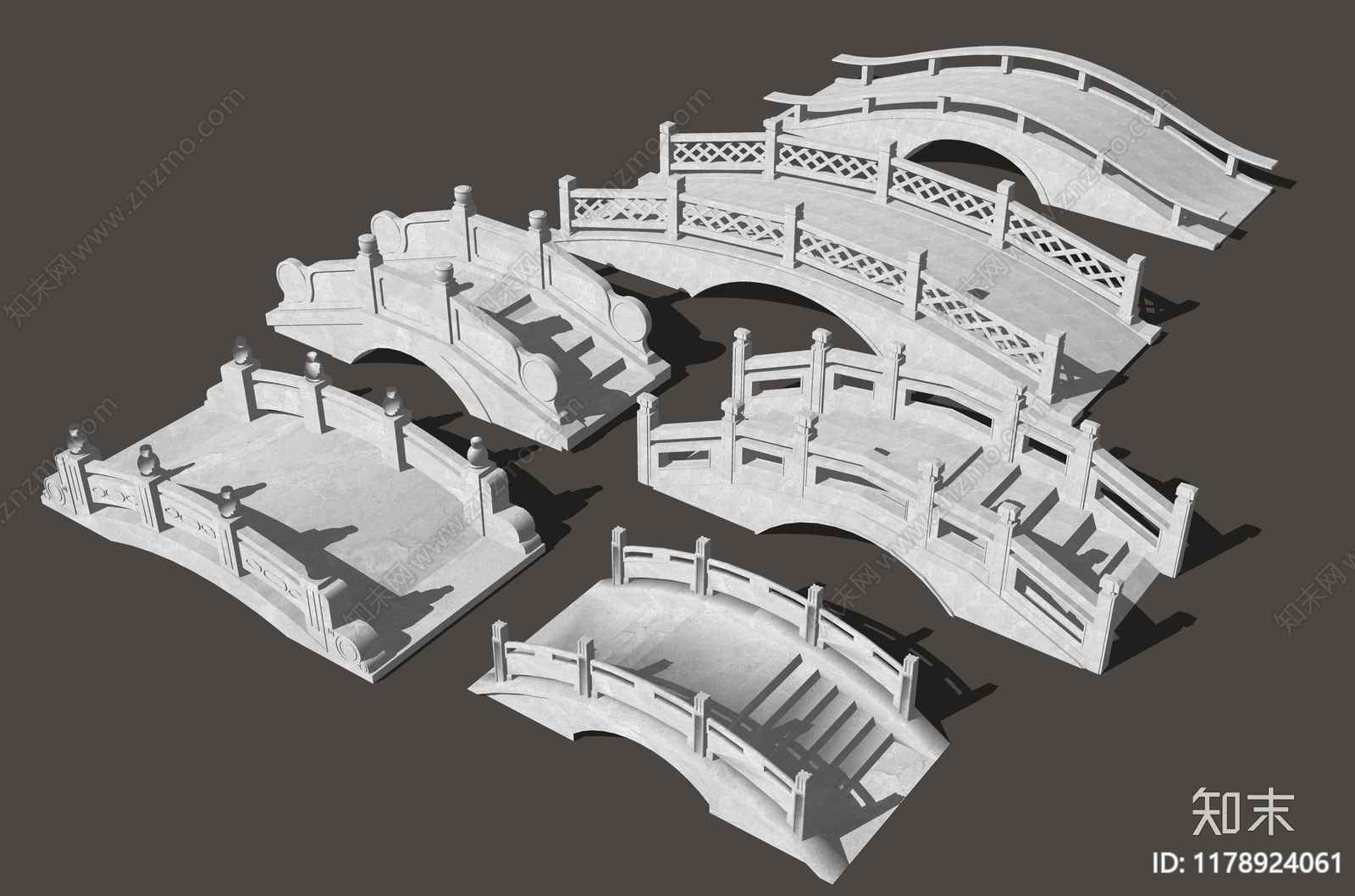 现代新中式景观桥SU模型下载【ID:1178924061】